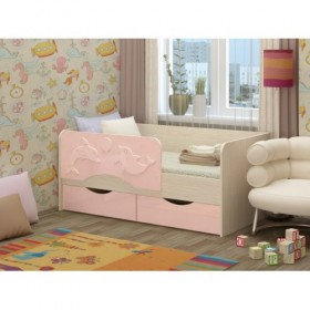 Алена-1 Кровать детская 2 ящика 1.6 Розовый глянец в Томмоте - tommot.katalogmebeli.com | фото
