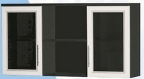 Антресоль большая с двумя стеклодверями ДЛЯ ГОСТИНОЙ АБС-2 Венге/Дуб выбеленный в Томмоте - tommot.katalogmebeli.com | фото