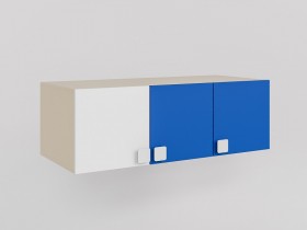 Антресоль на шкаф 3-х створчатый Скай люкс (Синий/Белый/корпус Клен) в Томмоте - tommot.katalogmebeli.com | фото
