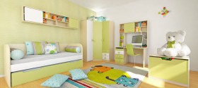Детская комната Эппл (Зеленый/Белый/корпус Клен) в Томмоте - tommot.katalogmebeli.com | фото 5