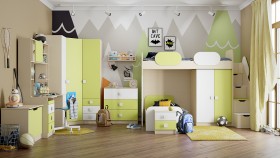 Детская комната Эппл (Зеленый/Белый/корпус Клен) в Томмоте - tommot.katalogmebeli.com | фото 13