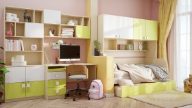 Детская комната Эппл (Зеленый/Белый/корпус Клен) в Томмоте - tommot.katalogmebeli.com | фото 12