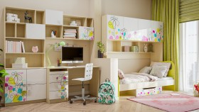 Детская комната Флёр (Белый/корпус Клен) в Томмоте - tommot.katalogmebeli.com | фото 1