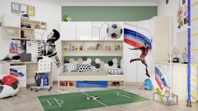 Детская комната Футбол ЧМ (Белый/Синий/корпус Клен) в Томмоте - tommot.katalogmebeli.com | фото 2