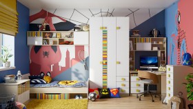 Детская комната Клаксон без машинок (Белый/корпус Клен) в Томмоте - tommot.katalogmebeli.com | фото 1