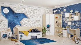 Детская комната Санни (Белый/корпус Клен) в Томмоте - tommot.katalogmebeli.com | фото 2