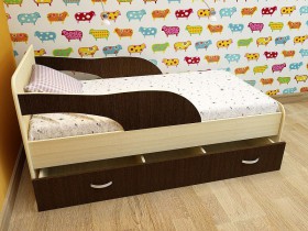 Кровать детская Максимка Млечный дуб/Венге в Томмоте - tommot.katalogmebeli.com | фото