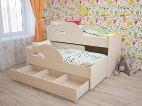 Кровать детская Радуга 1600 Млечный дуб/Венге в Томмоте - tommot.katalogmebeli.com | фото 2