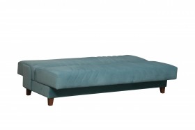 Диван-кровать "Бэлла" (велюр нео слейт/подушки микровелюр тропики) в Томмоте - tommot.katalogmebeli.com | фото 5