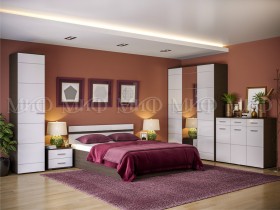 Спальня Нэнси (Венге/Белый глянец) в Томмоте - tommot.katalogmebeli.com | фото 1