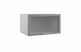 Гранд ГВПГС 800 Шкаф верхний горизонтальный глубокий со стеклом высокий (Белый/корпус Серый) в Томмоте - tommot.katalogmebeli.com | фото