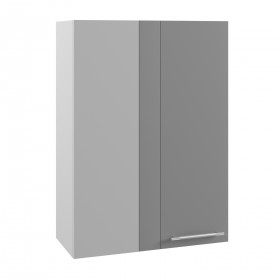 Шкаф верхний Капля ВПУ 650 (угловой/высокий/левый/Белый глянец/Серый) в Томмоте - tommot.katalogmebeli.com | фото