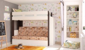 Кровать с диваном 75 Карамель Атлант (Венге Магия /Сосна Карелия/Савана) в Томмоте - tommot.katalogmebeli.com | фото