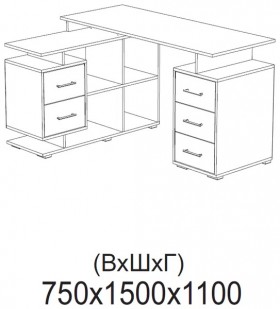 Компьютерный стол угловой СКМУ-3 белый в Томмоте - tommot.katalogmebeli.com | фото 2