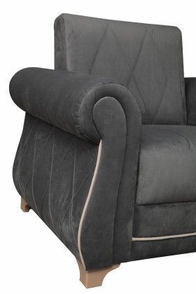 Кресло для отдыха "Порто" (велюр графит / микровельвет крем) в Томмоте - tommot.katalogmebeli.com | фото 7