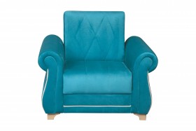 Кресло для отдыха "Порто" (велюр киви бирюза / микровельвет крем) в Томмоте - tommot.katalogmebeli.com | фото 3