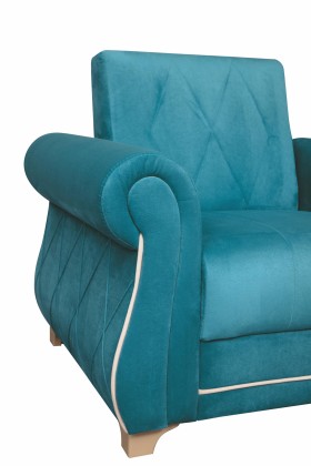 Кресло для отдыха "Порто" (велюр киви бирюза / микровельвет крем) в Томмоте - tommot.katalogmebeli.com | фото 5
