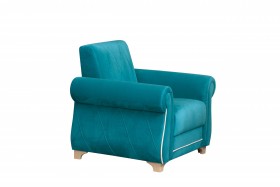 Кресло для отдыха "Порто" (велюр киви бирюза / микровельвет крем) в Томмоте - tommot.katalogmebeli.com | фото 7