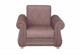 Кресло для отдыха "Порто" (велюр текстура лиловый / микровельвет крем)/осн. в Томмоте - tommot.katalogmebeli.com | фото 3