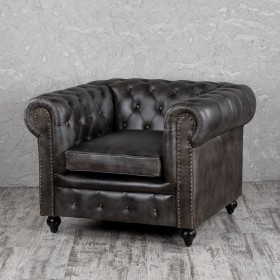 Кресло кожаное Лофт Честер (акация) в Томмоте - tommot.katalogmebeli.com | фото 1