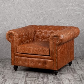 Кресло кожаное Лофт Честер (кожа буйвола) в Томмоте - tommot.katalogmebeli.com | фото 1