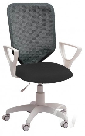 Кресло компьютерное Элегия S (белый/ткань сетка темно-серая) в Томмоте - tommot.katalogmebeli.com | фото