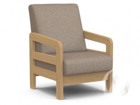 Кресло отдыха Вега-34 (бук лак/UNO CARAMEL) в Томмоте - tommot.katalogmebeli.com | фото
