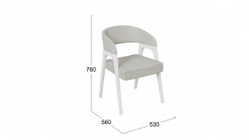Кресло «Техас 1» (Белый матовый/Шенилл Estetica Moonstone №221) в Томмоте - tommot.katalogmebeli.com | фото 2