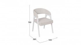 Кресло «Техас 1» (Белый матовый/Шенилл Estetica Vanille №220) в Томмоте - tommot.katalogmebeli.com | фото 2