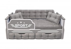 Кровать 160 серии Спорт 2 ящика 45 Серый (подушки) в Томмоте - tommot.katalogmebeli.com | фото