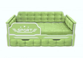 Кровать 160 серии Спорт 2 ящика 81 Фисташка (мягкие боковые накладки) в Томмоте - tommot.katalogmebeli.com | фото