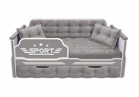 Кровать 170 серии Спорт 1 ящик 45 Серый (подушки) в Томмоте - tommot.katalogmebeli.com | фото