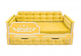 Кровать 170 серии Спорт 1 ящик 74 Жёлтый (мягкие боковые накладки) в Томмоте - tommot.katalogmebeli.com | фото