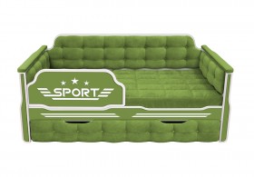 Кровать 170 серии Спорт 1 ящик 76 Зелёный (мягкие боковые накладки) в Томмоте - tommot.katalogmebeli.com | фото 1