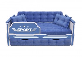 Кровать 170 серии Спорт 1 ящик 85 Синий (подушки) в Томмоте - tommot.katalogmebeli.com | фото 1