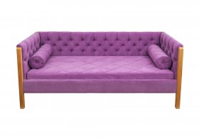 Кровать 180 серии Леди  32 Фиолетовый (подушка валик) в Томмоте - tommot.katalogmebeli.com | фото