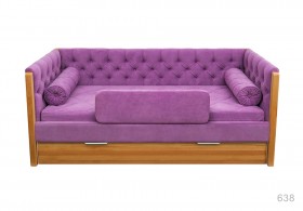 Кровать 180 серии Леди + ящик 32 Фиолетовый (мягкий бортик/подушка валик) в Томмоте - tommot.katalogmebeli.com | фото