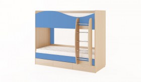 Кровать 2-х ярусная с ящиками (Беленый дуб/Синий) в Томмоте - tommot.katalogmebeli.com | фото 4