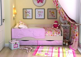 Кровать Алиса КР-812 1,6 Белфорд/Розовый металлик в Томмоте - tommot.katalogmebeli.com | фото