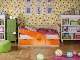 Кровать Бабочки 1,6м (Оранжевый металлик) в Томмоте - tommot.katalogmebeli.com | фото