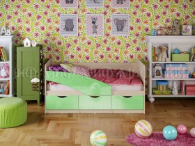 Кровать Бабочки 1,6м (Салатовый металлик) в Томмоте - tommot.katalogmebeli.com | фото
