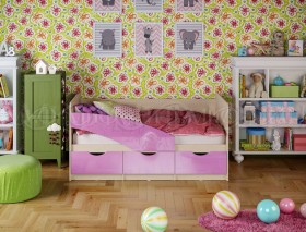 Кровать Бабочки 1,6м (Сиреневый металлик) в Томмоте - tommot.katalogmebeli.com | фото