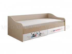 Кровать Boy Вега 0,9 м (Дуб беленый/Белый глянец/фотопечать) в Томмоте - tommot.katalogmebeli.com | фото
