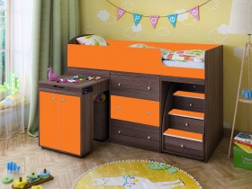 Кровать-чердак Малыш 1600 Бодего/Оранжевый в Томмоте - tommot.katalogmebeli.com | фото