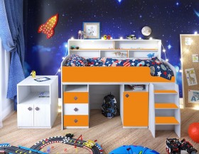 Кровать-чердак Малыш-5 Винтерберг/Оранжевый в Томмоте - tommot.katalogmebeli.com | фото