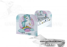 Кровать детская КР-08 Тойс (белый/белый,фотопечать Little Pony) в Томмоте - tommot.katalogmebeli.com | фото