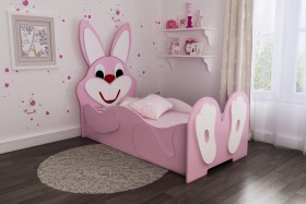 Кровать детская Зайка 1.6 Розовый/Белый в Томмоте - tommot.katalogmebeli.com | фото