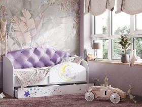 Кровать детская Звездочка Белый/Фиолетовый в Томмоте - tommot.katalogmebeli.com | фото 1