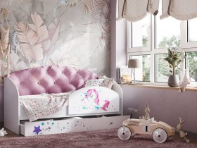 Кровать детская Звездочка Белый/Розовый в Томмоте - tommot.katalogmebeli.com | фото