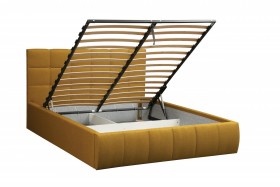 Кровать "Диана" ш. 1400 (Н=1010мм) (жаккард горчица) в Томмоте - tommot.katalogmebeli.com | фото 3